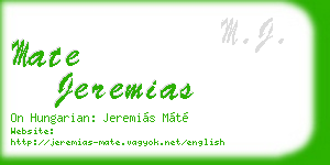 mate jeremias business card